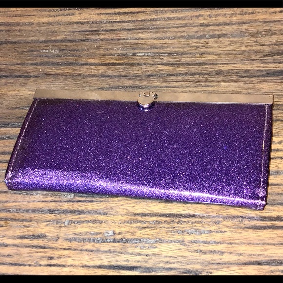🍉 3/$15 Justin Bieber Fan Sparkly purple wallet - Picture 1 of 5